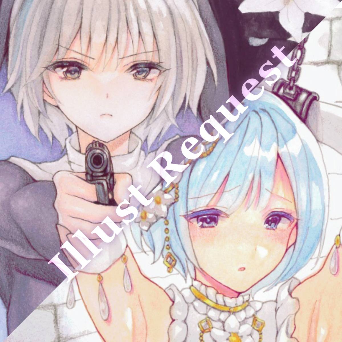 リクエスト 手描きイラスト A4サイズ 簡易 手描きイラスト☆オーダー 