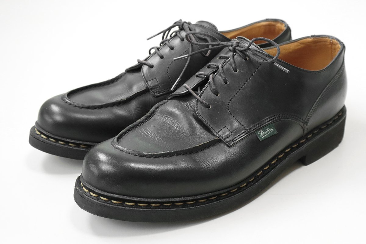 Paraboot ◆ CHAMBORD レザー シューズ 黒 サイズ10 (28.5cm) Uチップ シャンボード パラブーツ ◆GD13