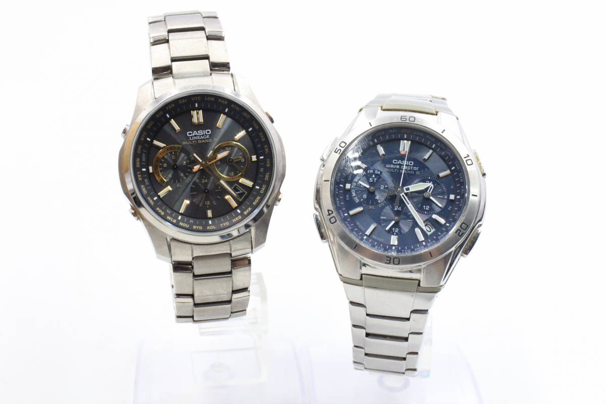 【ト静】 ★ CASIO wave ceptor WVO- M410 カシオ LINEAGE LIW-M610TDS 腕時計 2点 まとめ WATCH 中古現状品 GC393GCG11