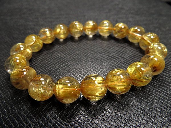 g2000円☆黄金タイチンルチル水晶ブレスレットM☆11.5mm 定価8.8万 g2000円