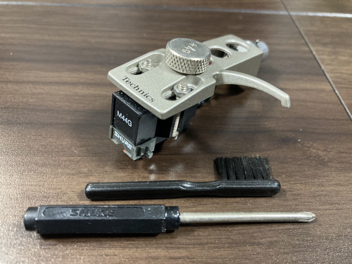 SHURE カートリッジ M44G Technics ヘッドシェル 追加ウェイト □SHURE M44G カートリッジ +純正針□Technics ヘッドシェル ウエイト