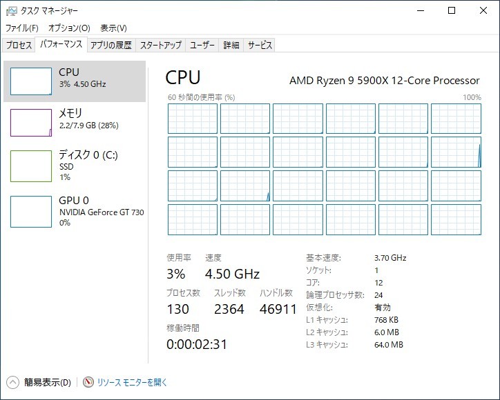 中古AMD Ryzen 9 5900X 動作確認済 Ryzen 9 5900X CPU動作確認済 AMD