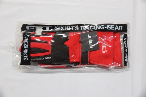 FET 3Dレーシンググラブ レッド/ブラック M