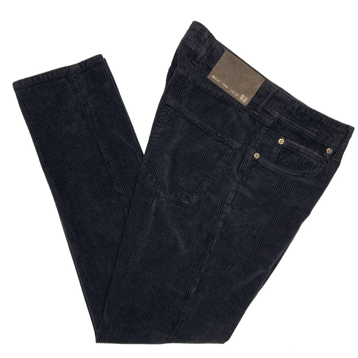送料無料 未使用品 秋冬 Briglia 中畝コーデュロイ生地のイタリア製ストレッチ５ポケットパンツ size伊46(実寸ウエスト80cm) ブリリア