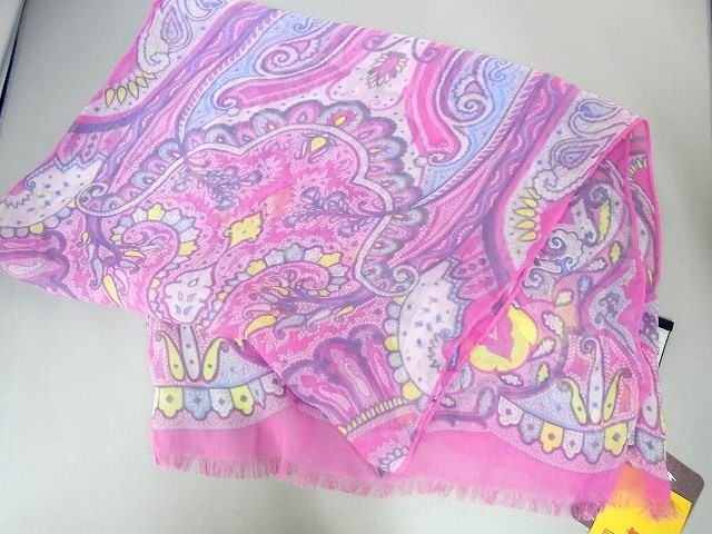 エトロ　オーガンディースカーフ　シルク100％　美品