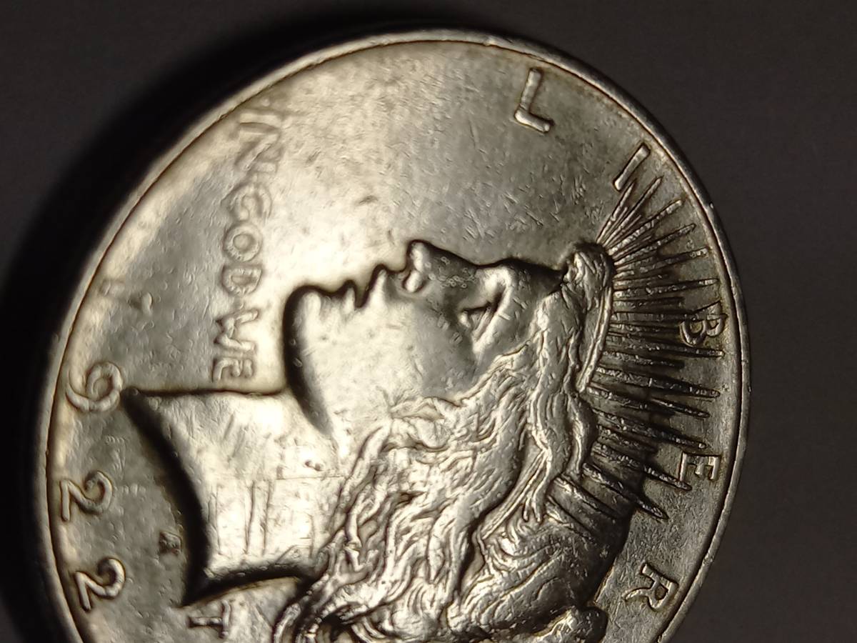 本物保証】1922年 アメリカ ピースダラー 1ドル銀貨（Sミントマーク
