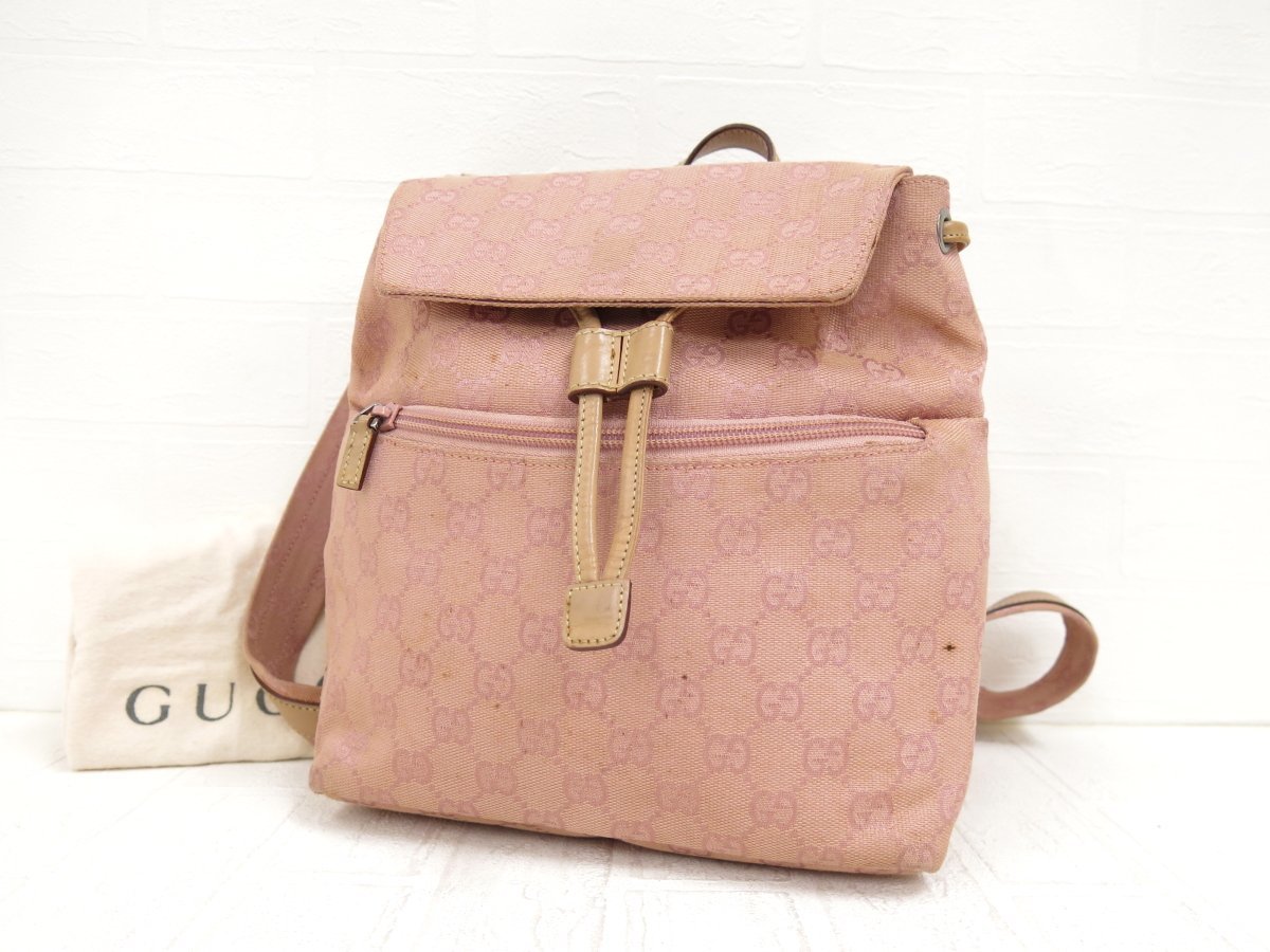 ◇GUCCI グッチ◇GGキャンバス レザー 本革◇ミニ バッグ リュック 