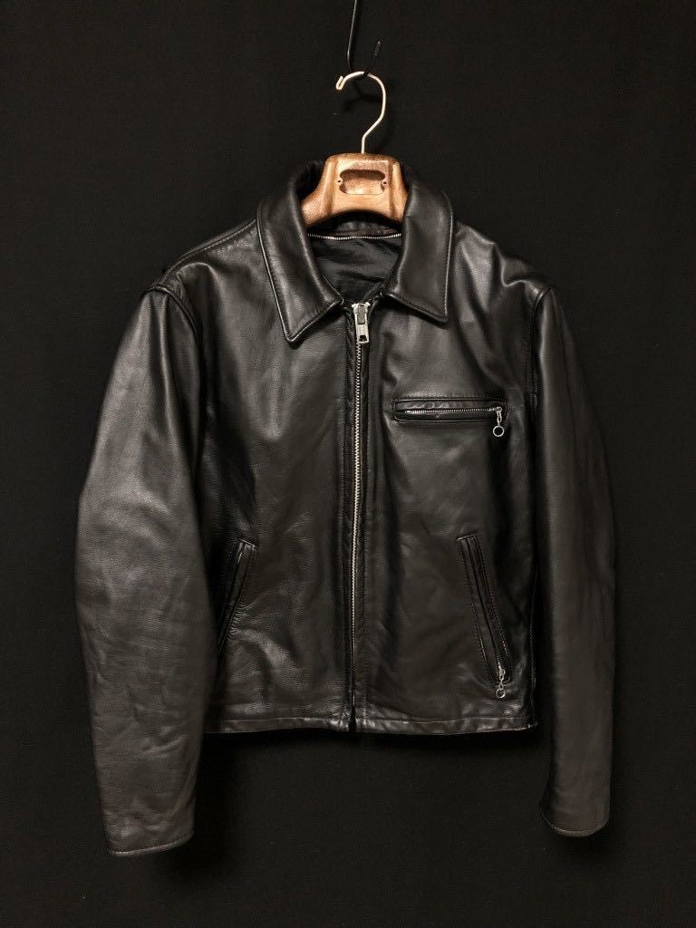 USA製◇ヴィンテージ ショットschott 襟付き シングルライダース 642