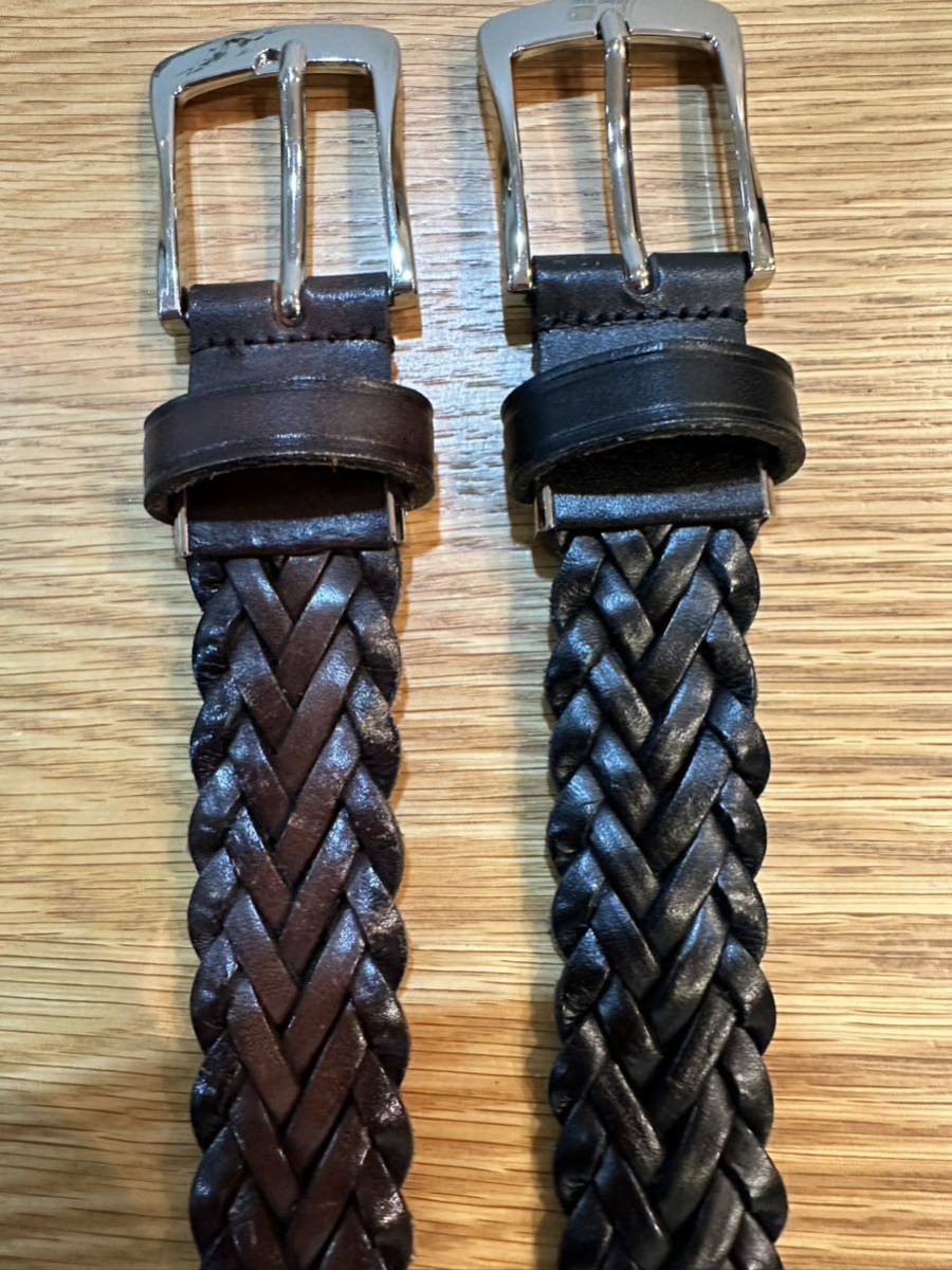 【美品リーガル】リーガルメッシュベルト　黒茶　2本セット　ウエストサイズ