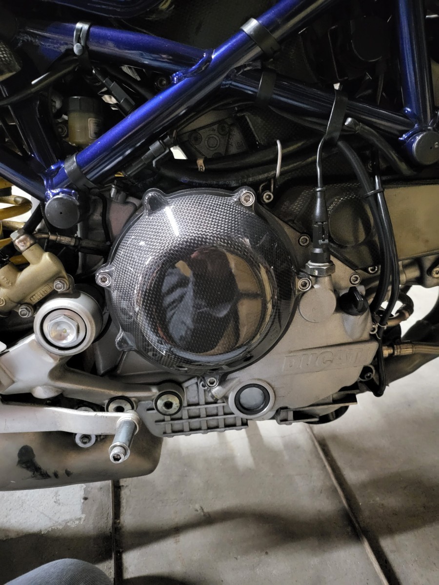 ドゥカティ S4R クラッチカバー カーボン 即決 美品 DUCATI カーボン