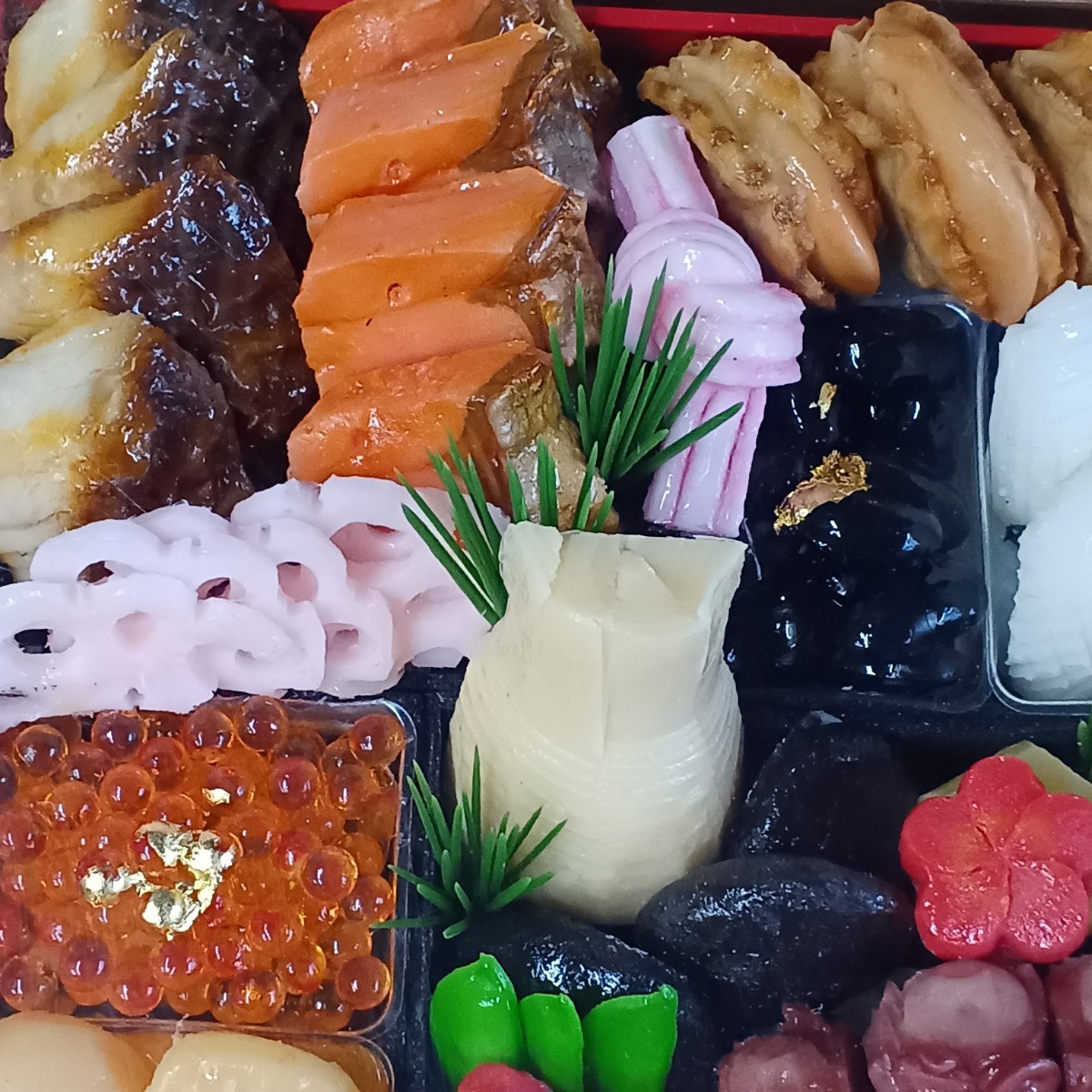 段6 食品サンプル おせち 四段重 カバー付 お節料理 料理サンプル 見本