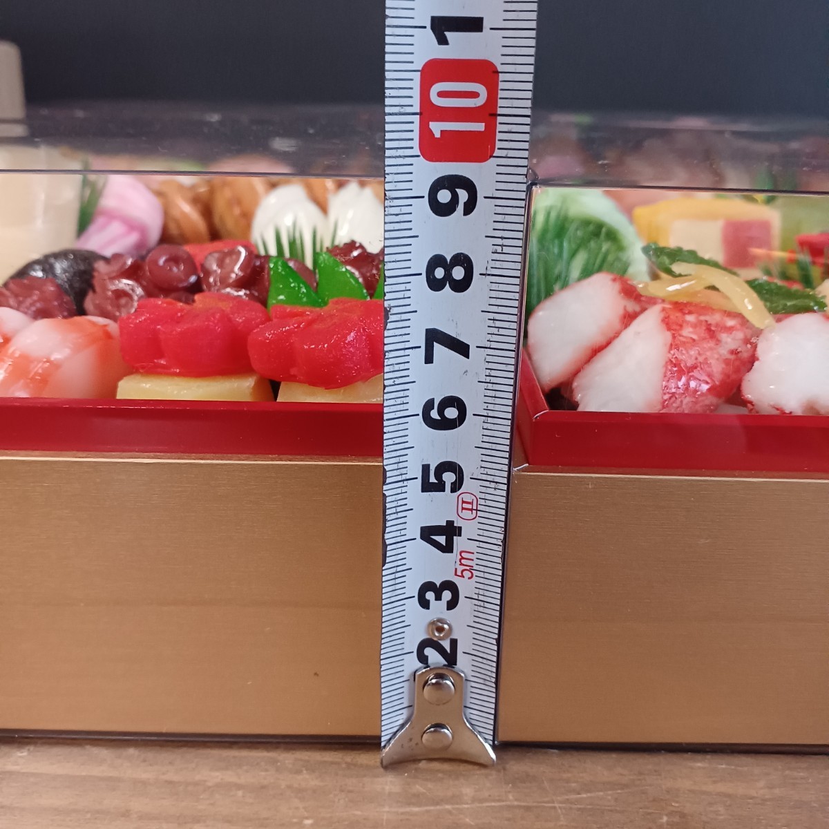 段6 食品サンプル おせち 四段重 カバー付 お節料理 料理サンプル 見本
