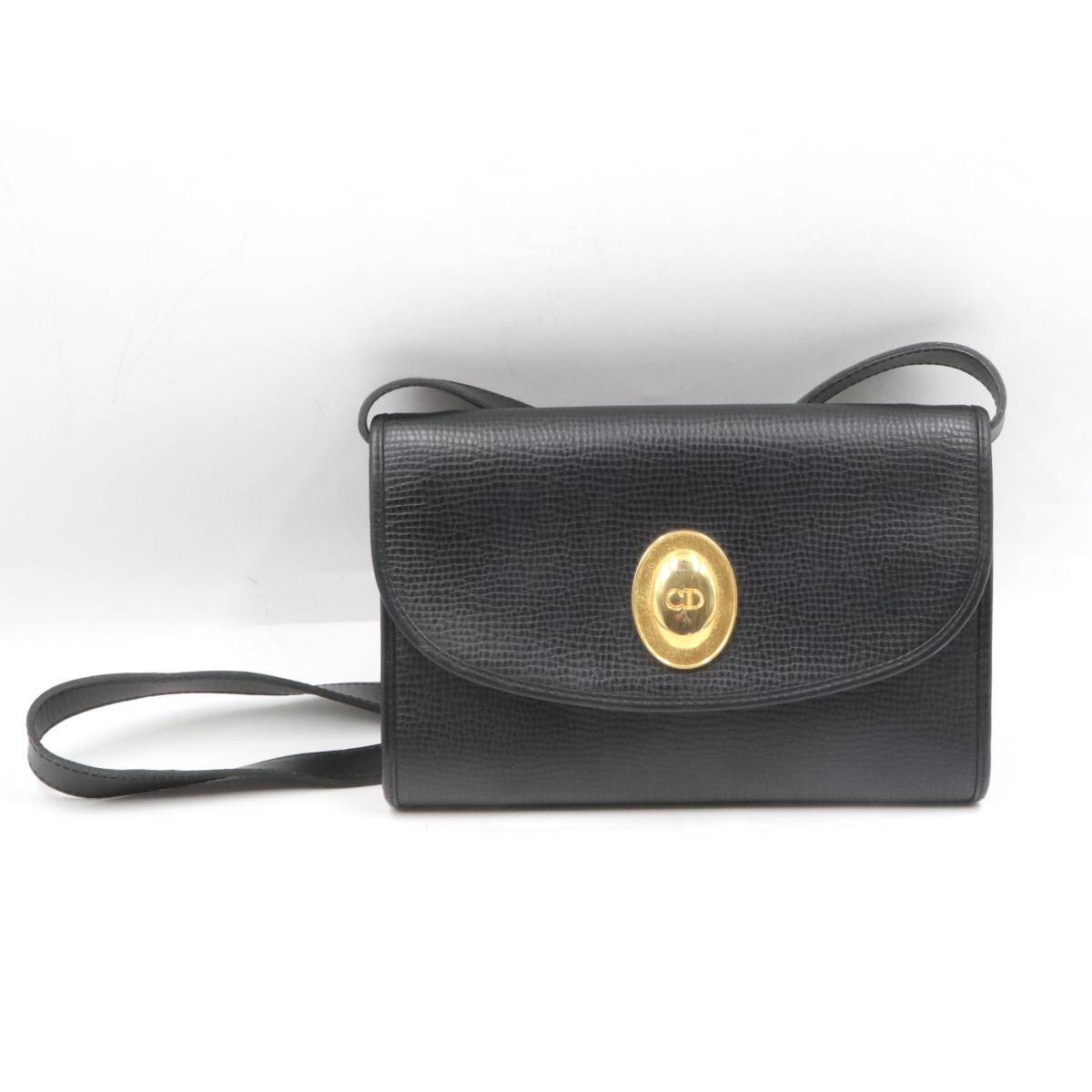 ★ChristianDior クリスチャンディオール レザー クロスボディ ショルダーバッグ 斜め掛け レディース ブラック系