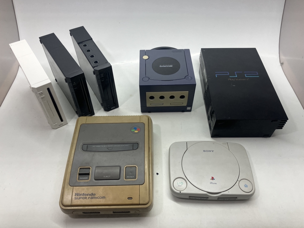 【4765】[1円～] ジャンク ゲーム ハード 本体 まとめ PS PS2 ゲームキューブ Wii スーファミ レトロ ゲーム ハード 動作未確認 現状品
