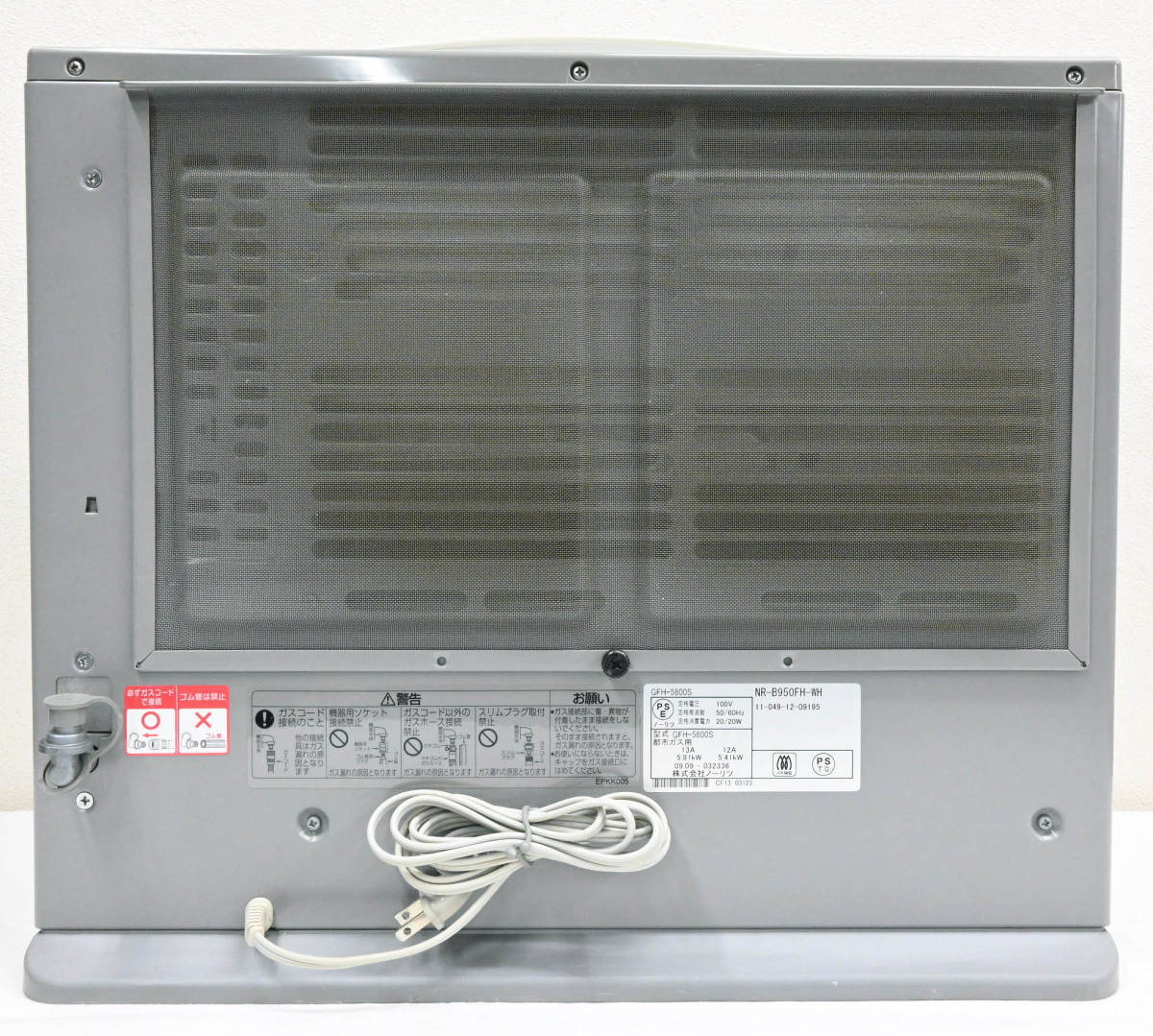 H538○09年製 NORITZ ノーリツ ガスファンヒーター GFH-5800S TOKYO