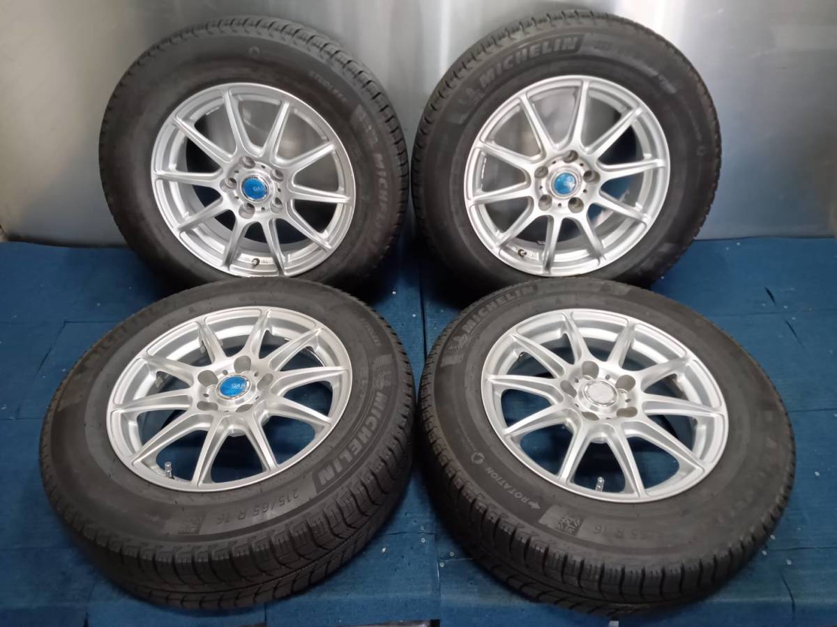 ★8.5分山★19年製★ ミシュランX-ICE 3+ 215/65R16　トヨタ純正ナット用社外ホイール 16×6.5J +38 5H-114.3 4本セット スタッドレス A658