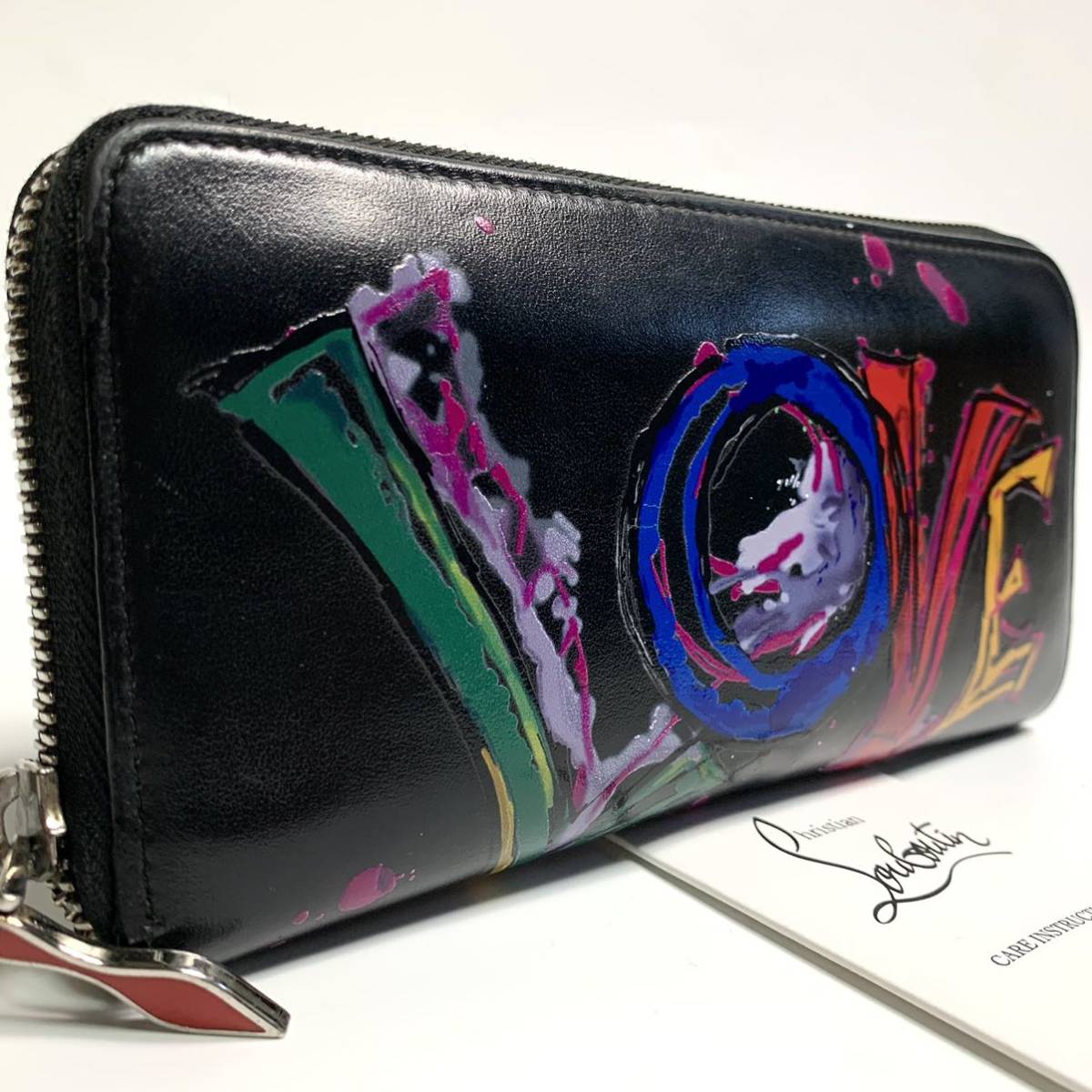 ルブタン　デニム　ジッパー　長財布　ラウンドファスナー　louboutin 1円 入手困難 Christian Louboutin クリスチャンルブタン ラウンド