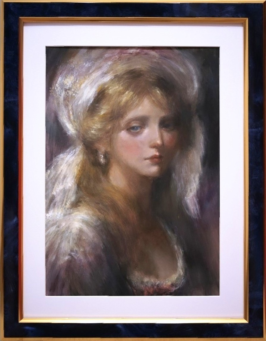 肉筆 真筆 真作 水彩画画 油絵 美人画 人物画 肖像画 印象派絵画 写実