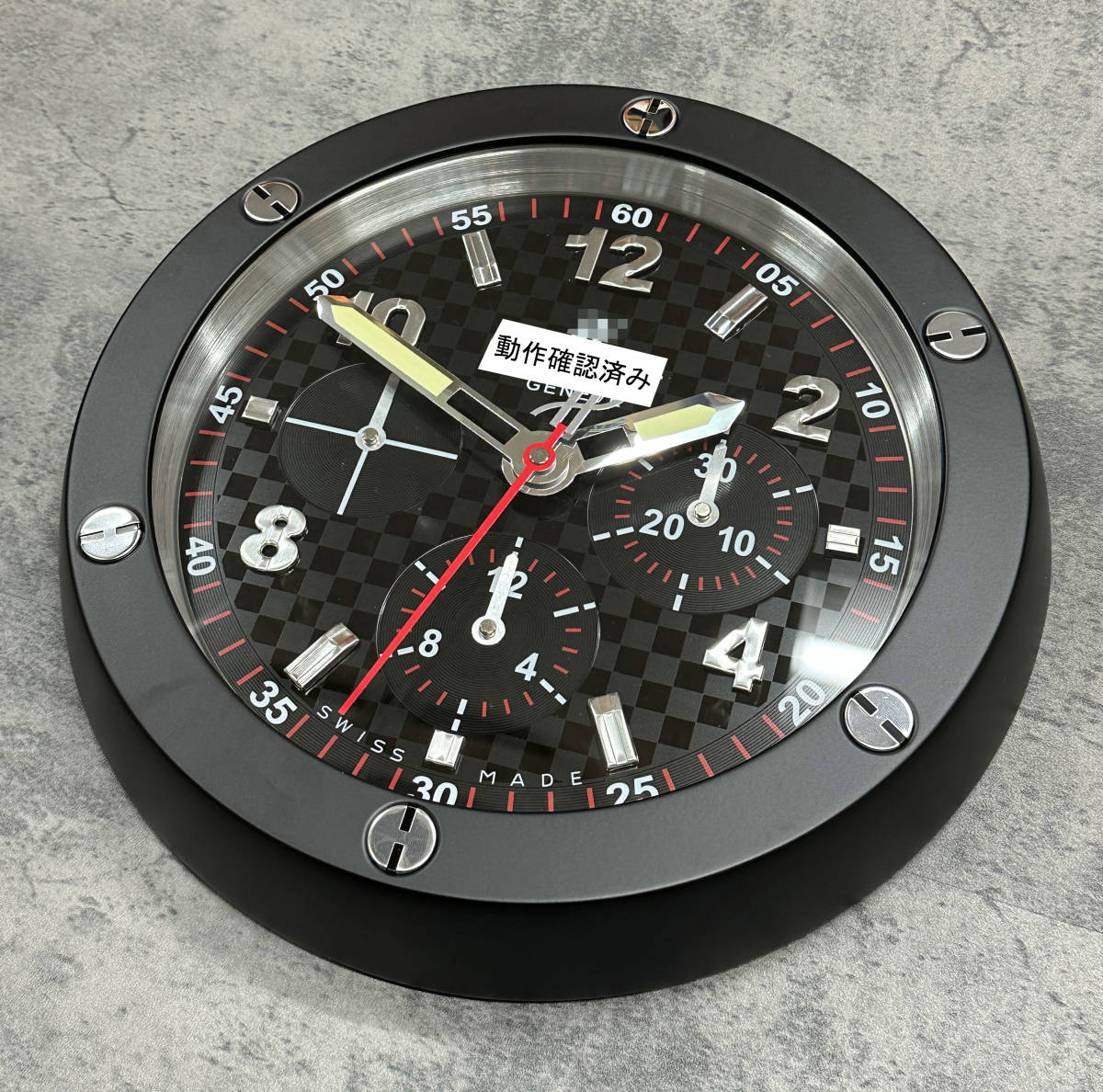 非売品◆ウブロ　HUBLOT　ビッグバン　掛時計　販促用　壁掛け時計　黒×黒文字盤　クロノグラフ　最落価格なし