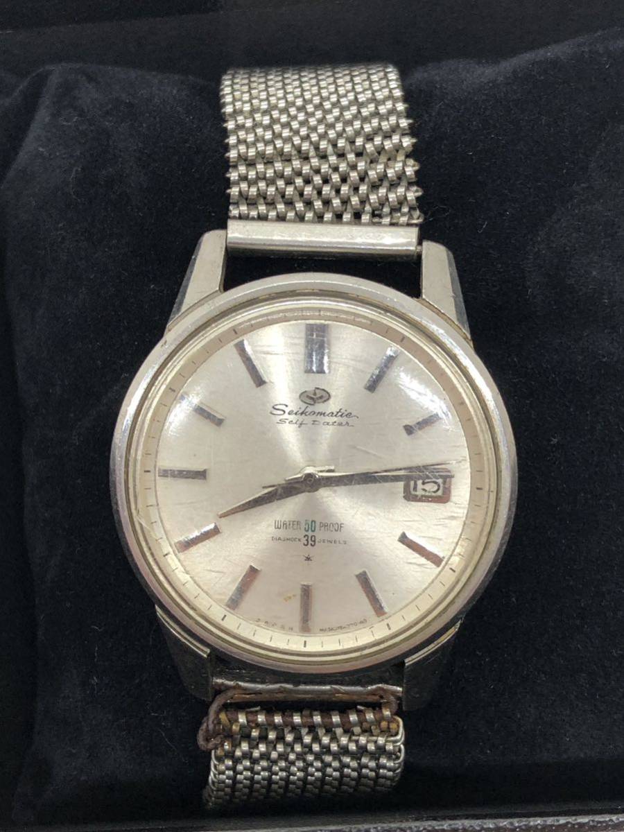【送料無料】SEIKO Seikomatic 自動巻き デイト 39石 water50proof セイコー 腕時計　稼働品