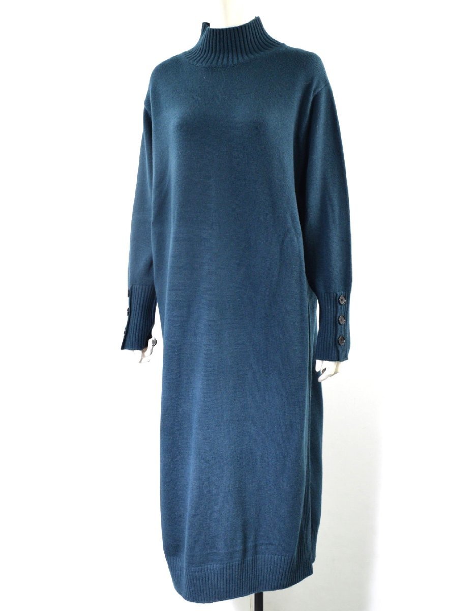 2987-23R0126★iCB アイシービー 新品★ソフトカシミヤミックス ハイネックワンピース L パイングリーン系 限定カラー 定価32010円