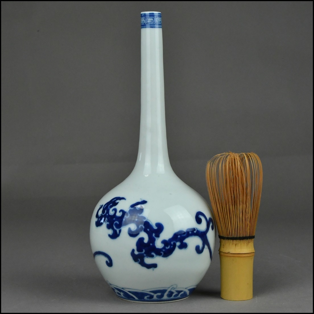 ☆中国美術 染付 青花 鶴首花瓶 一輪挿し 花入 古美術品 【公式通販】