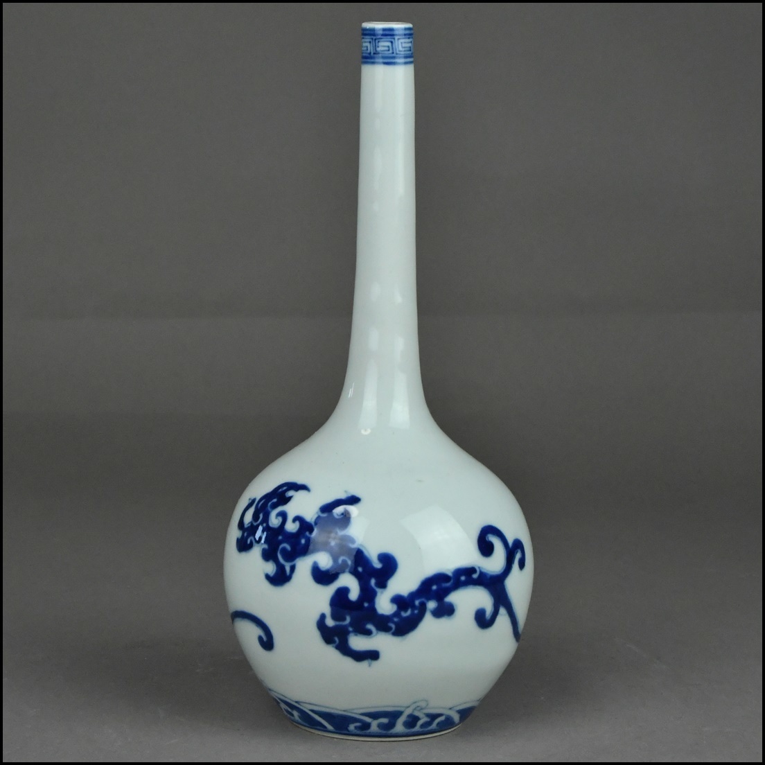 ☆中国美術 染付 青花 鶴首花瓶 一輪挿し 花入 古美術品