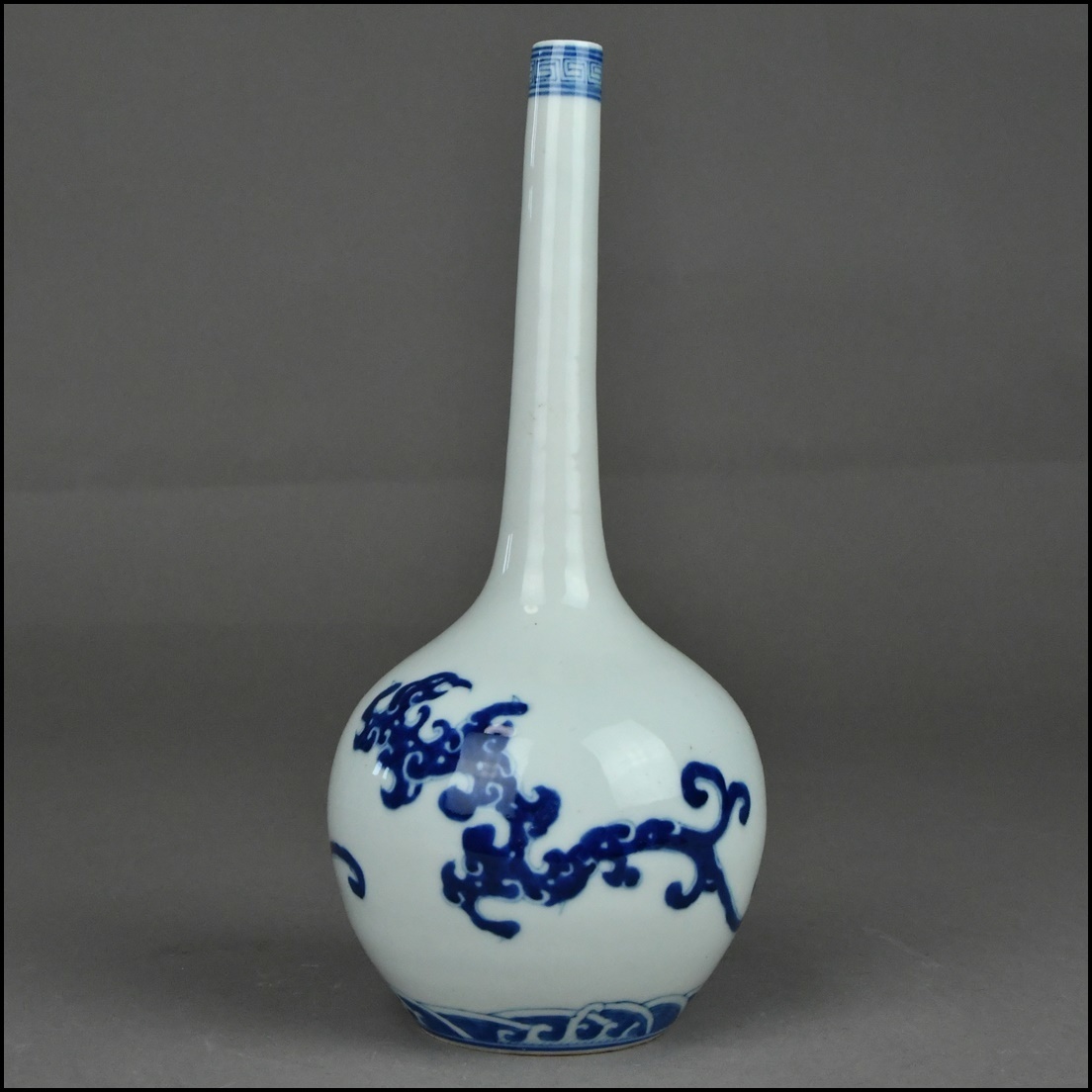 ☆中国美術 染付 青花 鶴首花瓶 一輪挿し 花入 古美術品