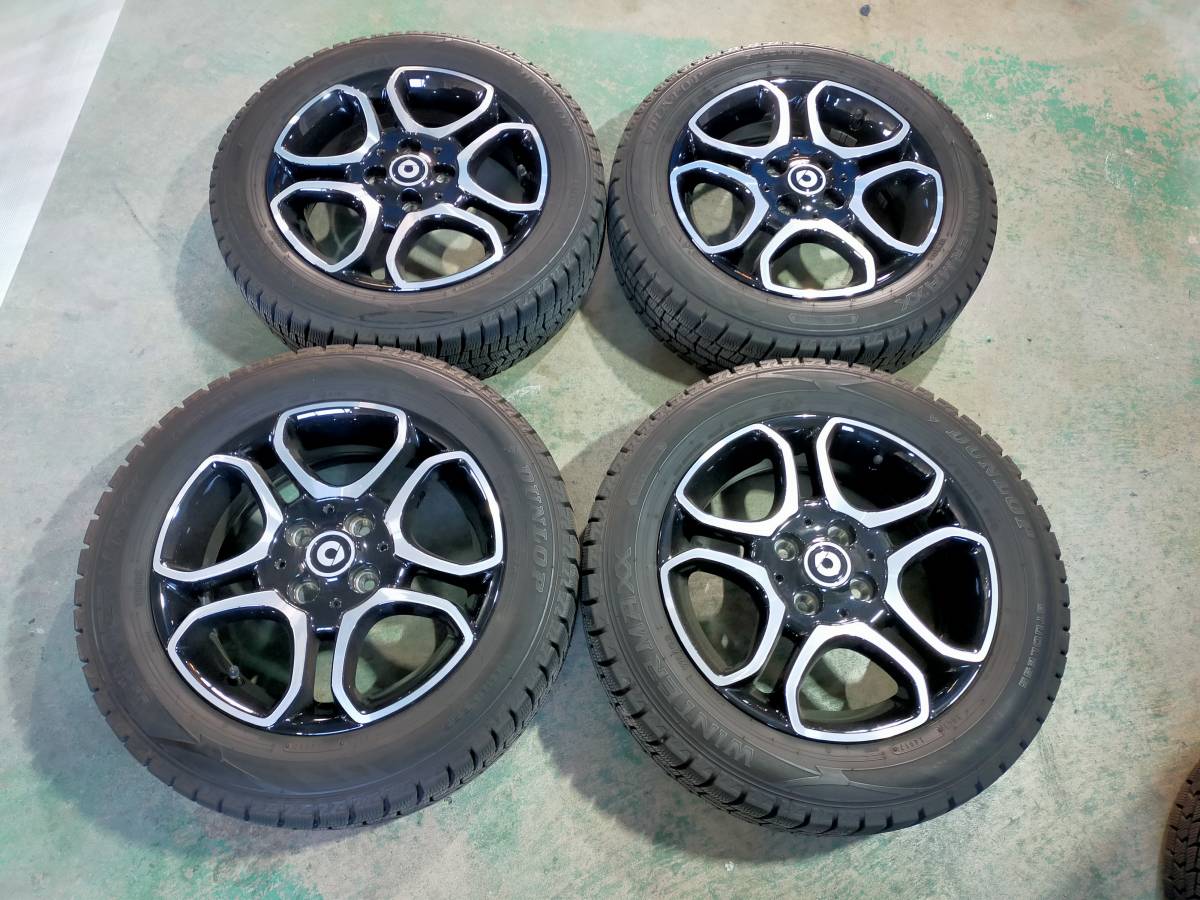 美品 バリ山 送料込み　スマート 純正 フォーフォー フォーツー 15 4H100 5J+32 5.5J+42 ダンロップ 165/65R15 185/60R15