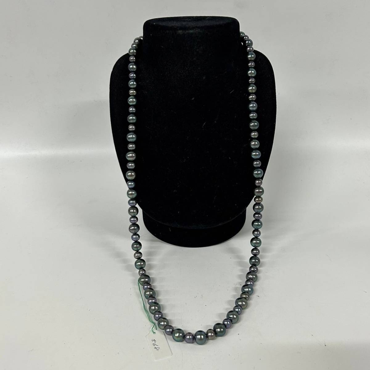 1円~【USED】真珠 パール ネックレス レディースアクセサリー 留め具 SILVER 刻印入り 量目約82g 約7.3-10mm珠 装身具 G101126