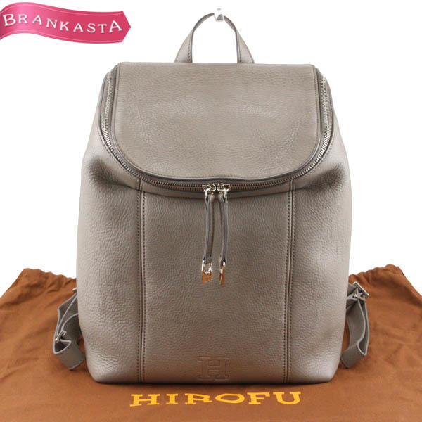 【定価9.5万】HIROFU/ヒロフ ヴィータ リュックサック バッグ バックパック レザー 本革 A4収納可 グレージュ [NEW]★52KA04