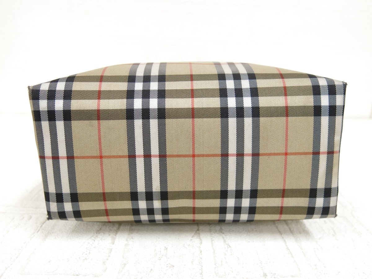 【良品】Burberry バーバリー ハンドバッグ ノバチェック ナイロン ロゴ バーバリー ハンドバッグ ノバチェック ナイロンキャンバス