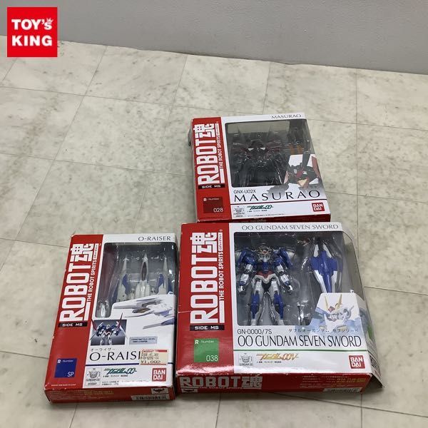 1円〜 バンダイ ROBOT魂 SIDE MS 機動戦士ガンダムOOV ダブルオーガンダム セブンソード、OO マスラオ、オーライザー