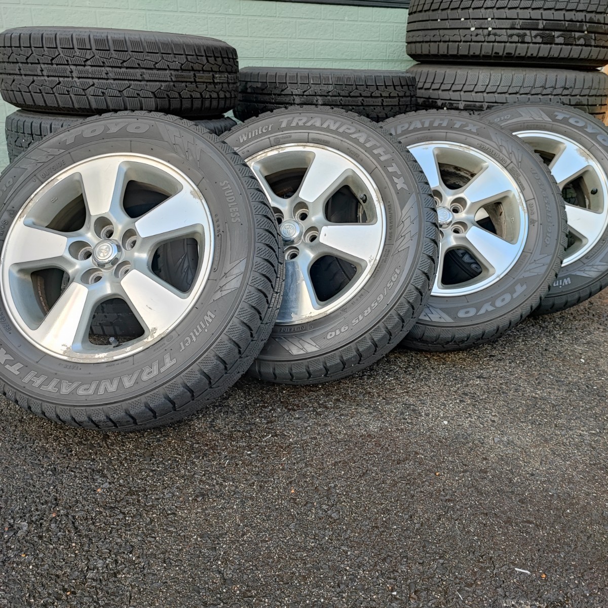 中古】パリ溝スタッドレス&アルミ4本セット 195/65R15
