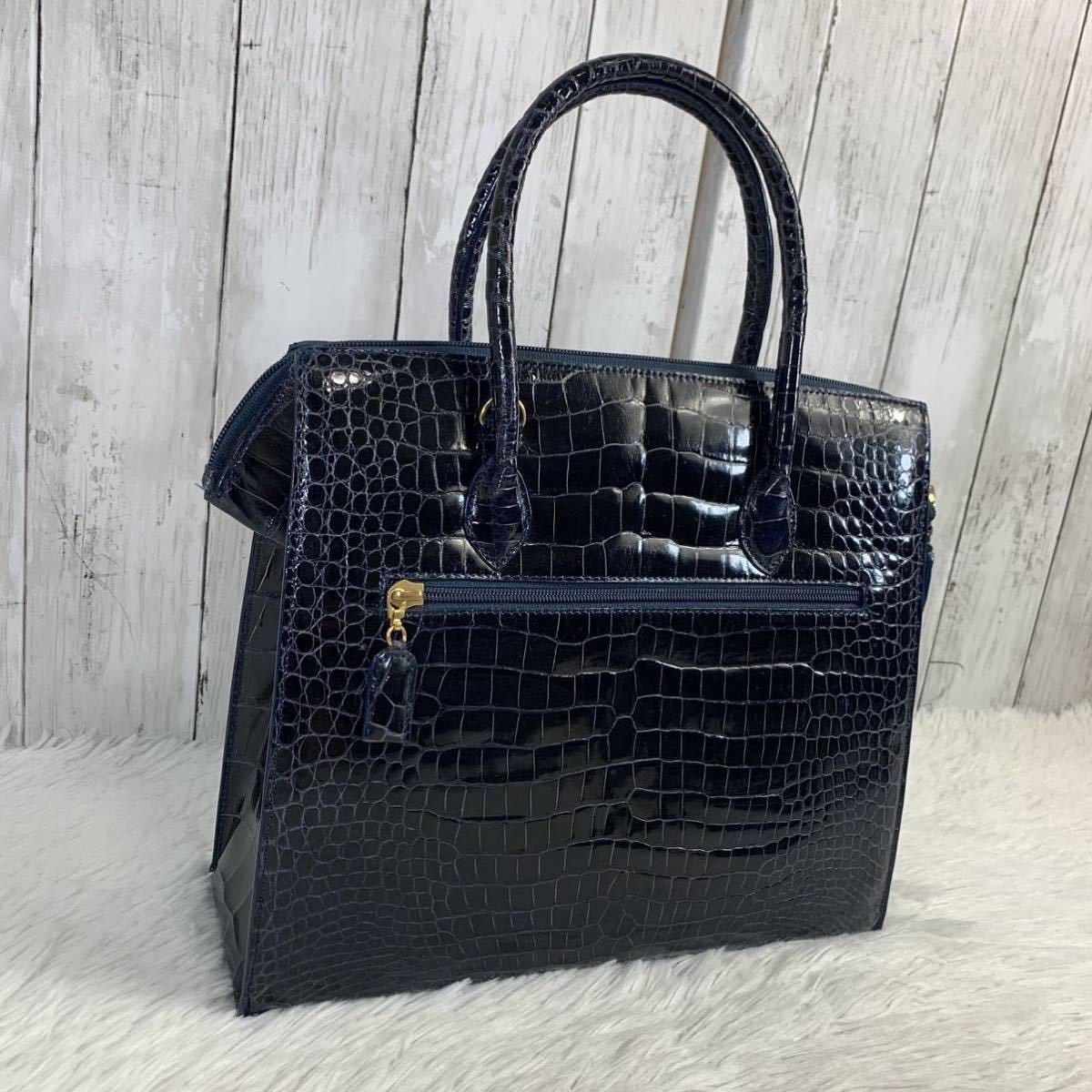 1スタ○1円スタート○クロコダイル ワニ革 シャイニングクロコ 2way 