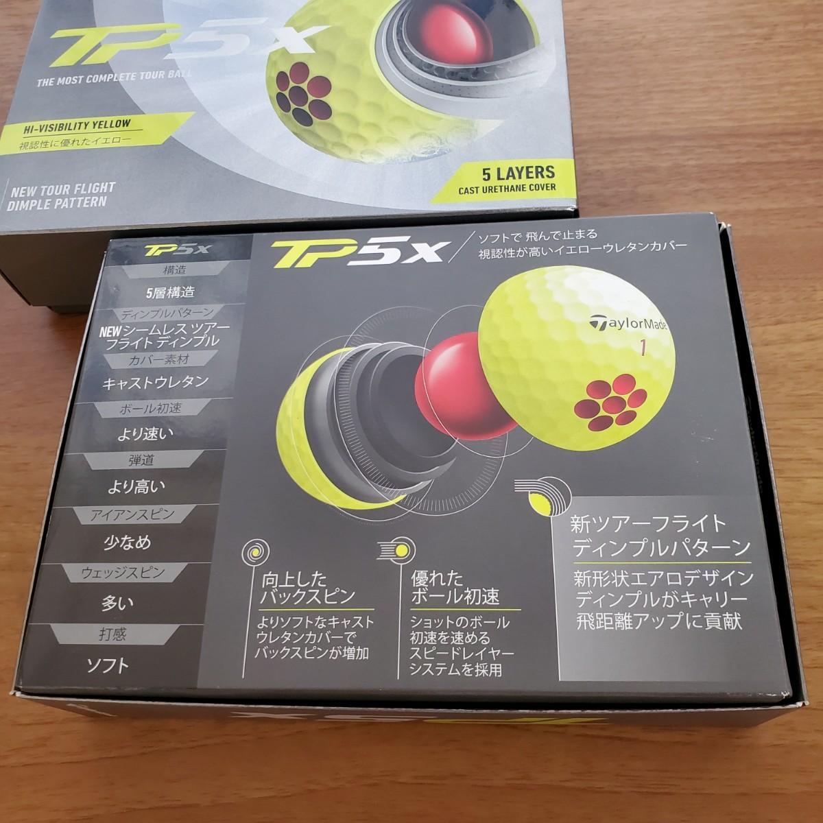 未使用品】テーラーメイド ゴルフボール TP5X カラーイエロー【2ダース 