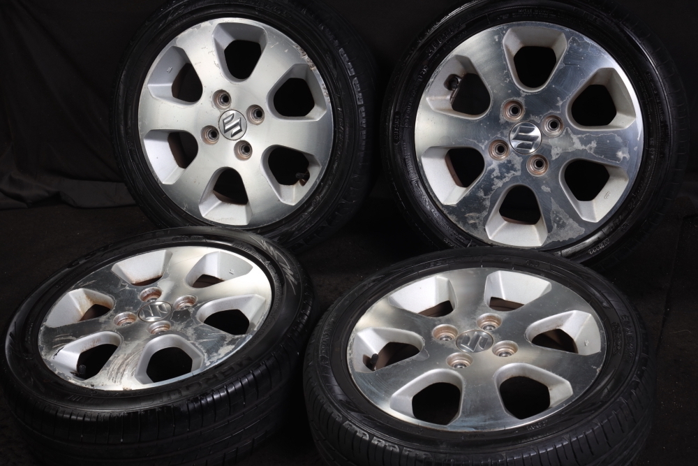人気，HOT ☆バリ山 165/55R14 スズキ純正アルミ 国産DUNLOP，MARQUIS