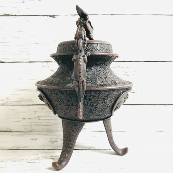 香炉 高岡銅器 龍耳 -香炉 米田秀保の中古品・新品 -米田(金属工芸)の