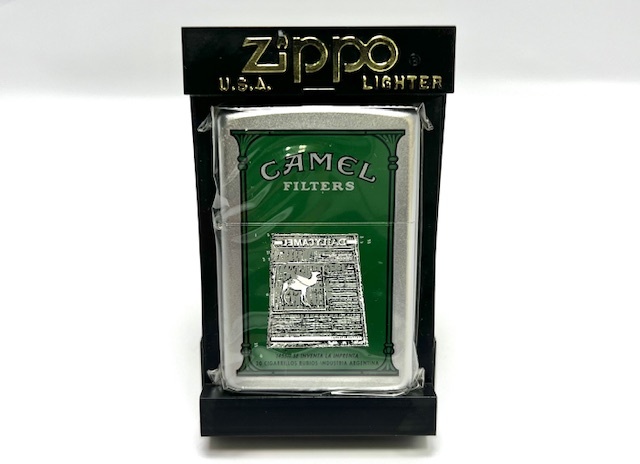 レア！100個限定！ 未使用品！ 2001年 CAMEL キャメル 印刷機 コミュニケーション シリーズ グリーン 緑 ZIPPO オイル タバコ