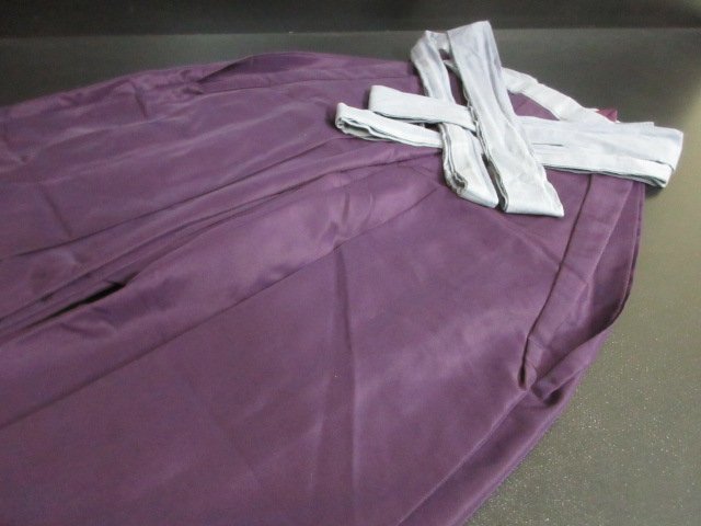 1円 良品 化繊 芸者 たっつけ袴 紫 舞台衣装 時代劇 コスプレ 着物 踊り用 祭り 曲芸衣装 演劇 舞踊 大衆演劇◆逸品◆【夢職】★★★★