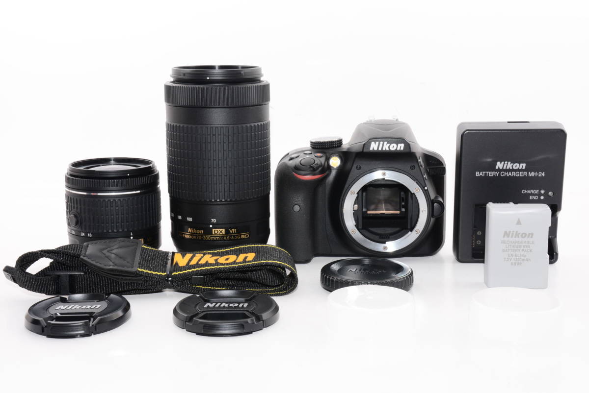 外観特上級】Nikon D3400 ダブルズームキット/ブラック #h9973 - Nikon 