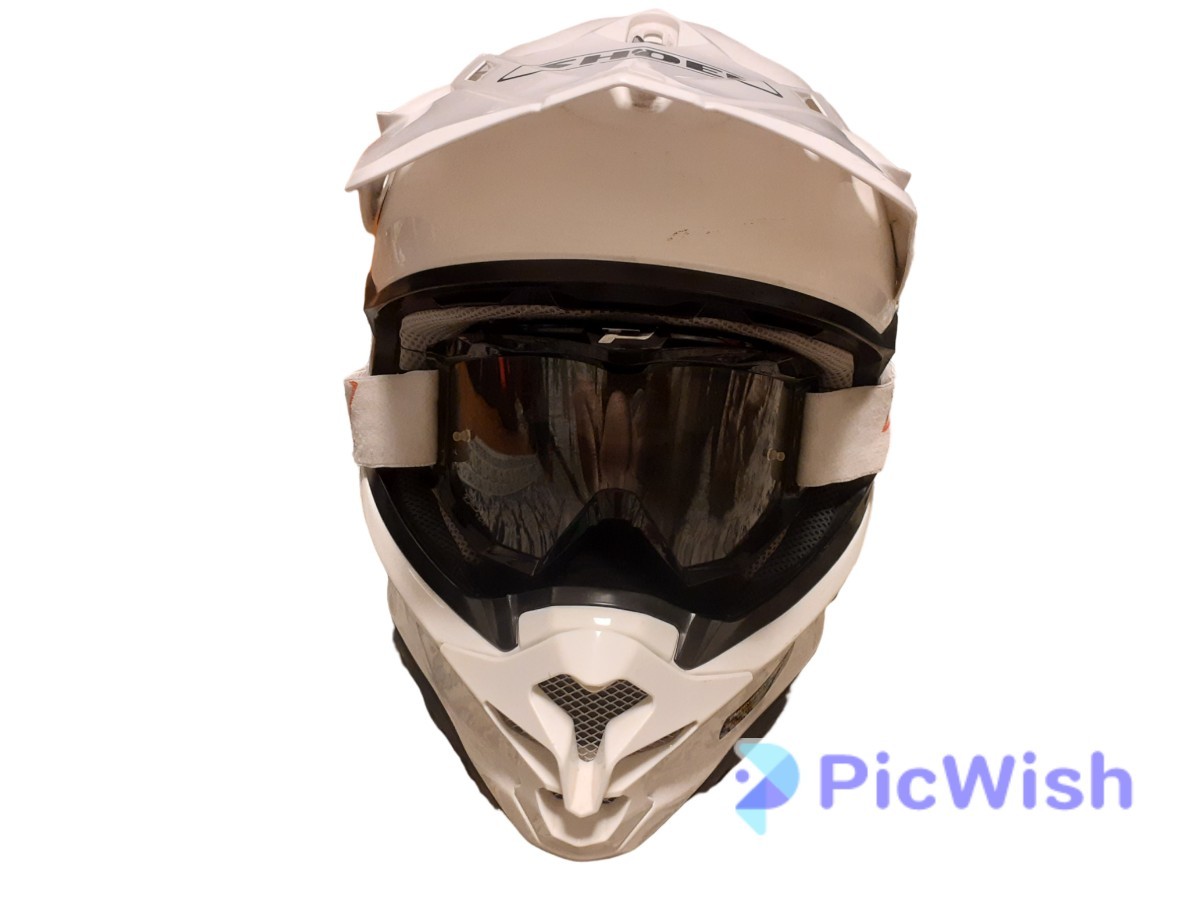 SHOEI VFX-W 美品　Mサイズ57cm ショウエイ SHOEI VFX-W 白 サイズ M 57cm ゴーグル付き モトクロス