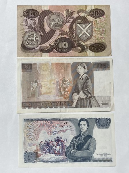 イギリス旧紙幣 7種7枚
