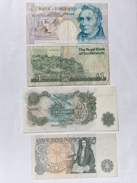イギリス旧紙幣 7種7枚
