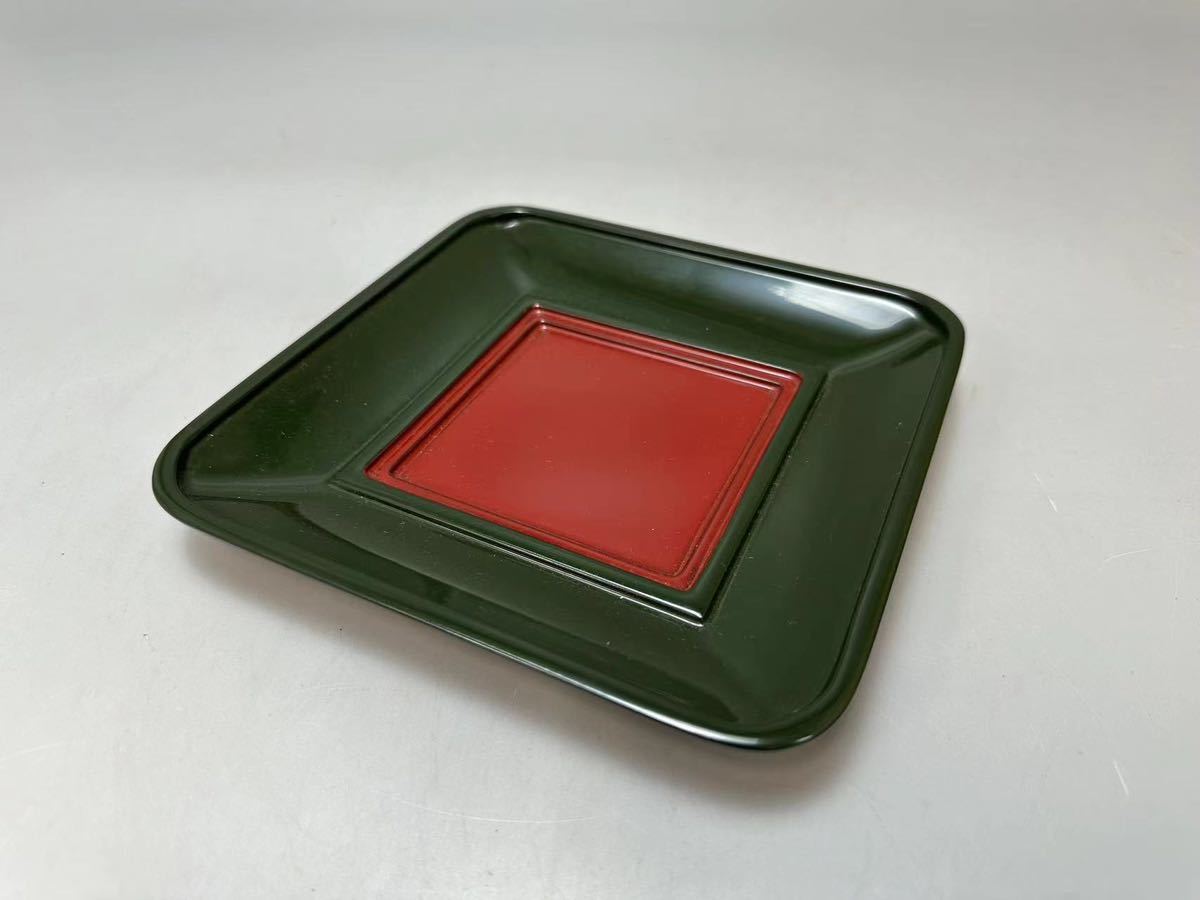 A1018 白井正斎作 乾漆茶入盆 四方盆 茶道具 煎茶道具 茶器 漆器