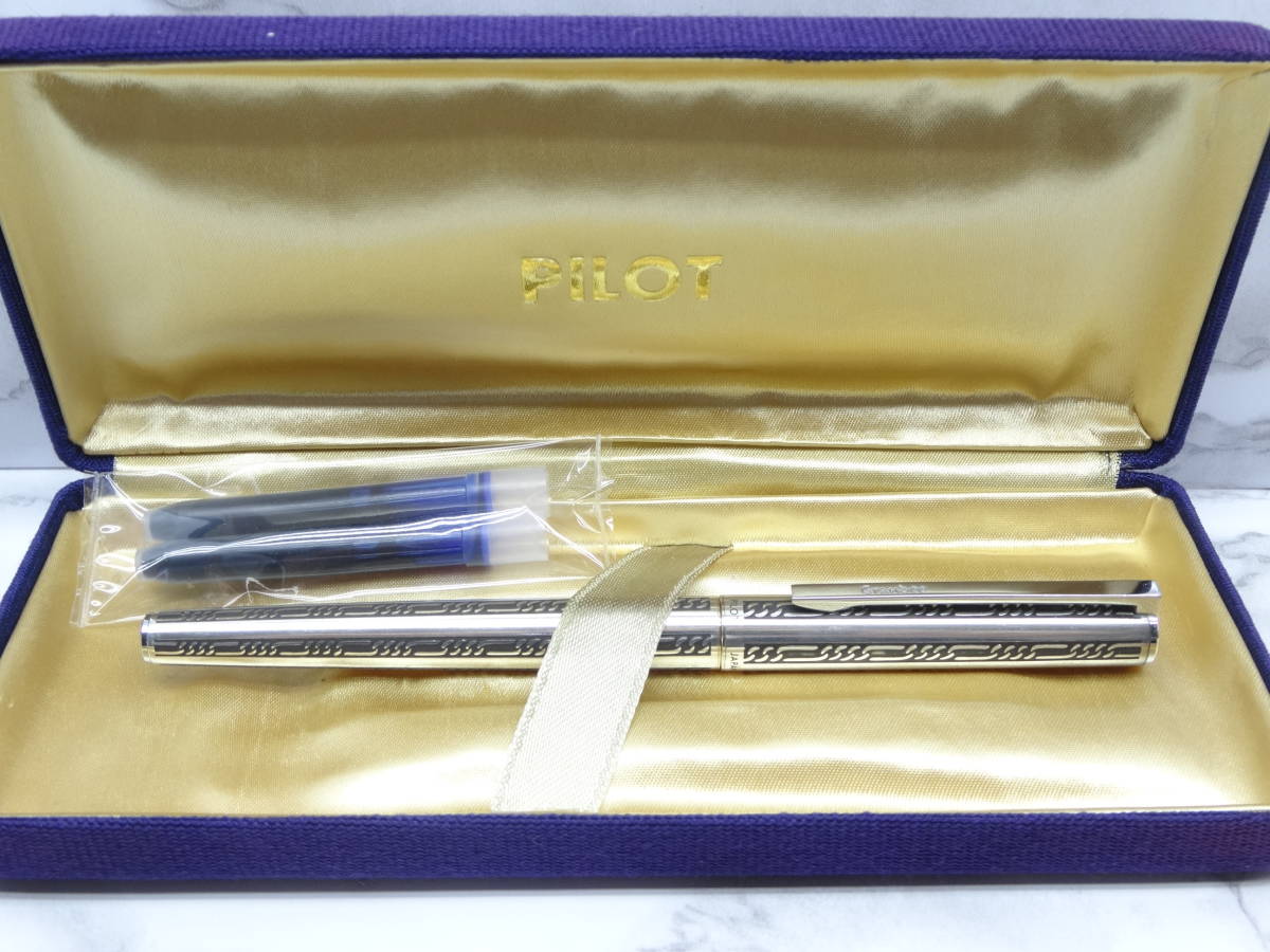 ☆PILOT Gransee グランセ STERLING SILVER 14K 銀製 万年筆 蝕刻