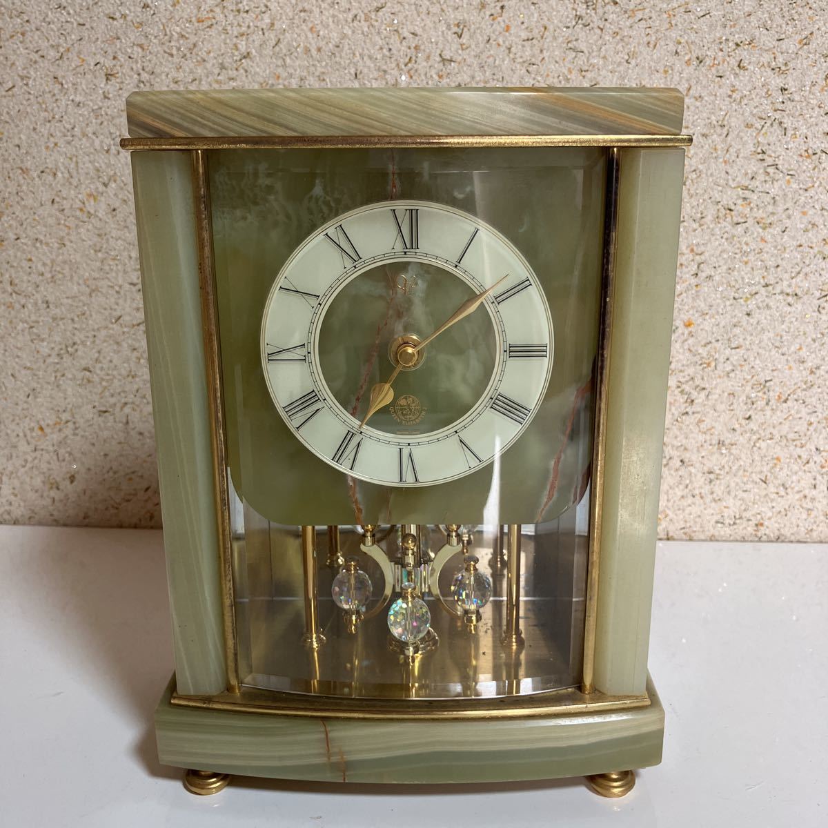 QE2 QUEEN ELIZABETH2 クイーン エリザベス 置き時計 大理石