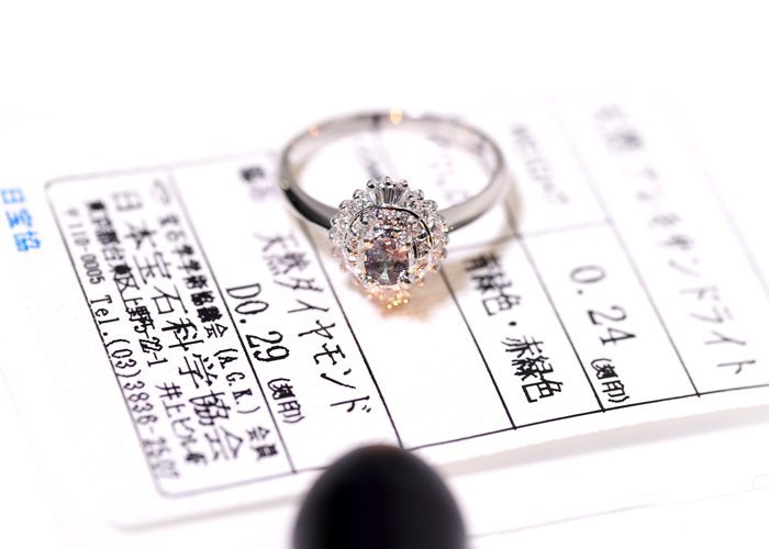 X-11☆Pt900 アレキサンドライト0.24ct/ダイヤモンド 0.29ct リング