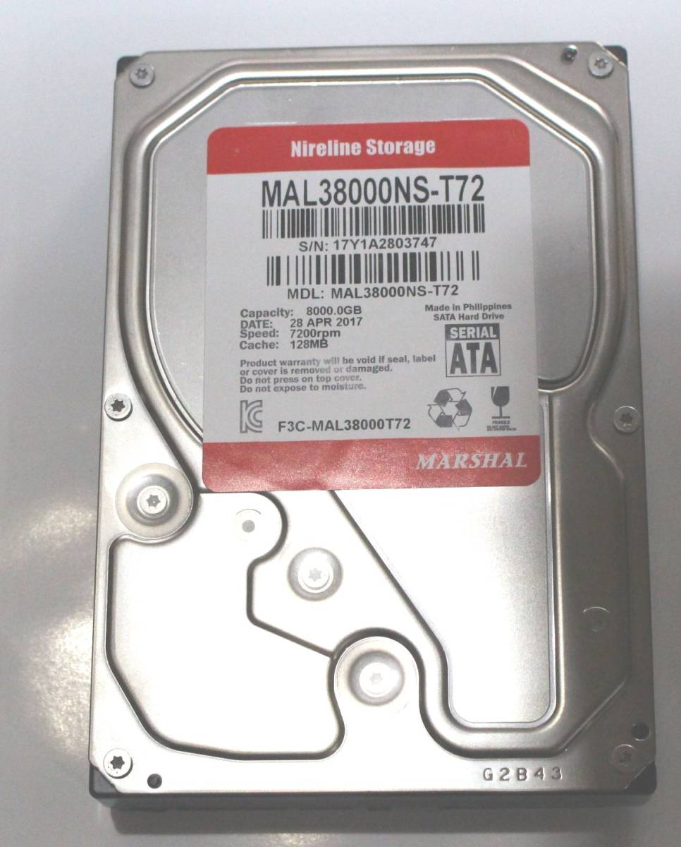 3.5インチ 8TB 内蔵ハードディスク HDD hdd MARSHAL SATA 8tbの通販