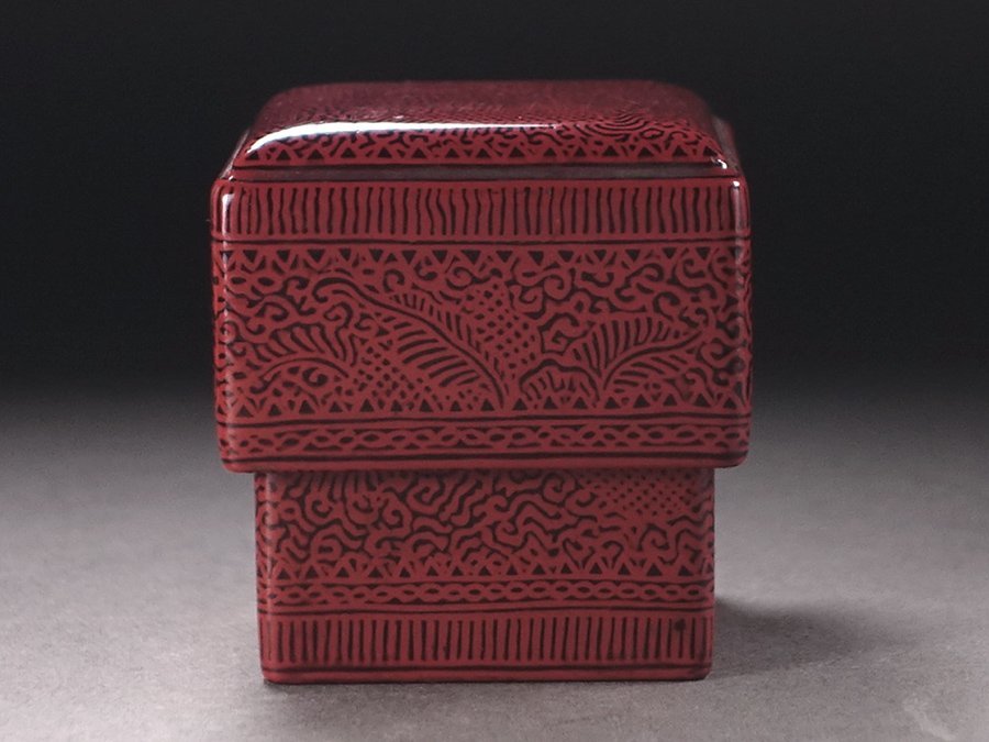 香合 | 形物香合 染附 角繋 明時代末 天然 JAPAN 蒟醤 漆器